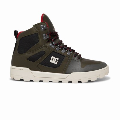 DC Pure Hi Weather Resistant Lace-Up Men's Olive Boots Australia Online QJD-705